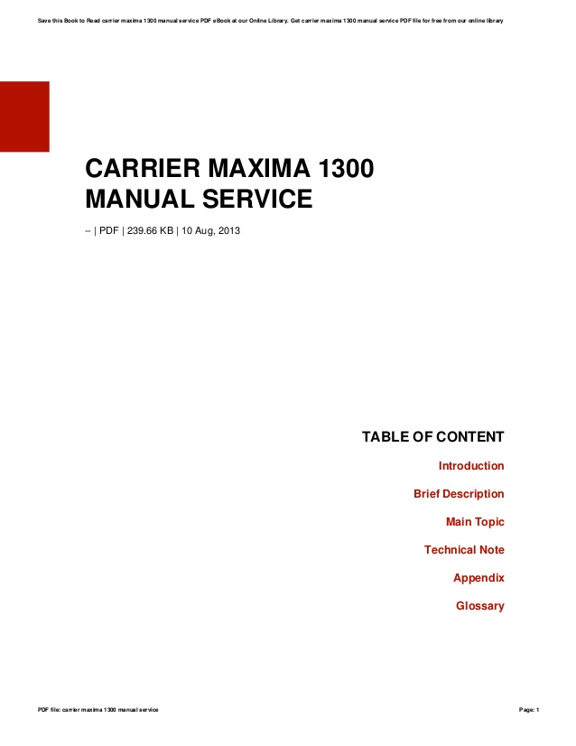 Carrier air conditioner service manual pdf